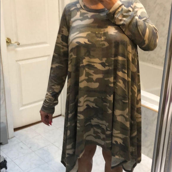 Last 1! OLIVE CAMOUFLAGE PLUS SIZE DRESS - Picture 7 of 7